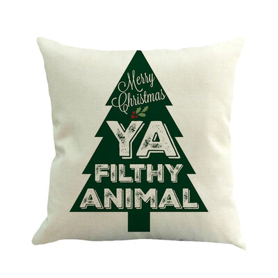

Christmas Festival Cushion Cover Santa Snowman Printing Pillowcase Sofa Bed Home Decorative Pillow Cover Throw Cushion Cover