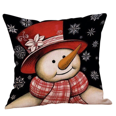 

〖Follure〗Christmas Christmas Snowman Cushion Cover Throw Pillow Case Sofa Bed Home Decor