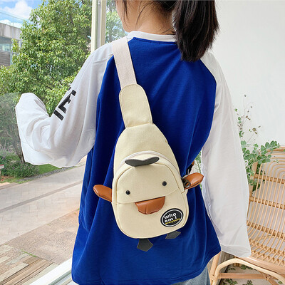 

Ins chest womens slant new small bag soft-and-soft cute cartoon small&fresh one-shoulder small bag