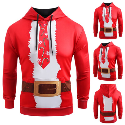 

Tailored Christmas Women Men Couples Print Long Sleeve Hoodie Sweatshirt Pullover Tops