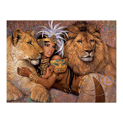 

beast Diamond Painting Full Round lion animal portrait New DIY Toy sticking drill cross embroidery 5D ethnic customs