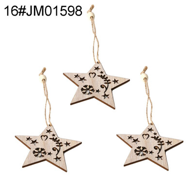 

3Pcs Wooden Hollow Blank Slices Pendants DIY Crafts Christmas Tree Ornaments