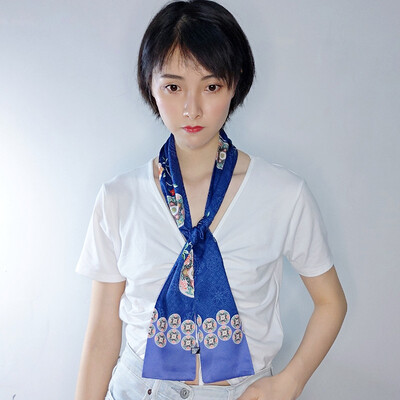 

New long paragraph small silk scarf spring&summer decoration small scarf Korea Dongdaemun variety bag silk scarf fashion ribbon