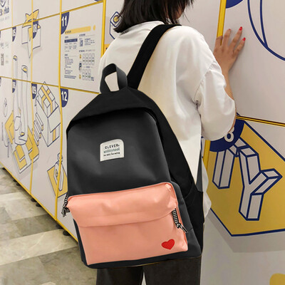 

New Fashion Womens Portable Backpack Casual Wild Contrast Color Backpack