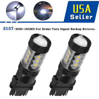 

2x White 3157 3156 3030 80W LED Interior Light BulbTurn Signal Tail Brake Stop