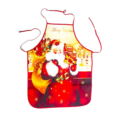 

1X Christmas Apron With Deer Snowman Print Kitchen Baking Restaurant Bib 60x80cm