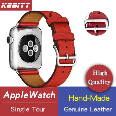 

Kebitt genuine leather men women single tour bands For apple watch series 4 3 iwatch herm strap 38 40MM 42 44mm band