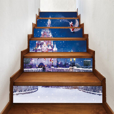 

Toponeto 6Pcs Christmas Staircase Stair Riser Floor Sticker DIY Wall Decal Stairs Decal