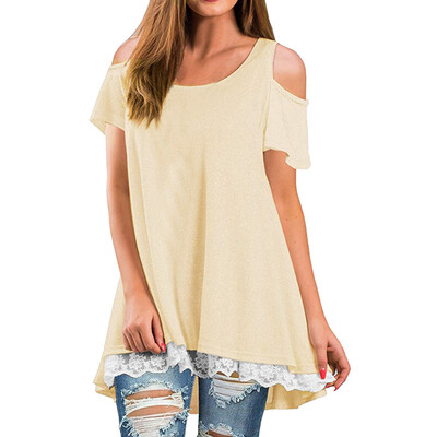 

Nomeni Women Ladies Off Shoulder T-Shirt Short Sleeve Round Neck Casual Tops Blouse Tee