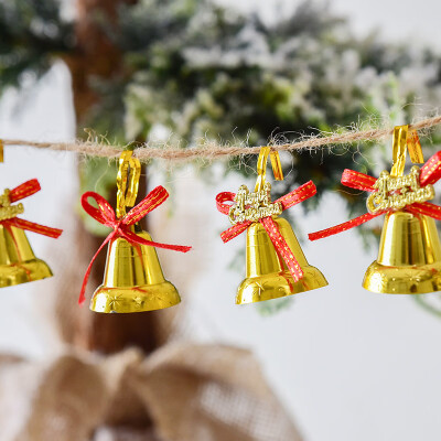 

Many memories of Christmas decorations Christmas tree package ornaments Children Christmas gifts decorations Christmas tree ornaments plastic gold plate small clock 6 Pack