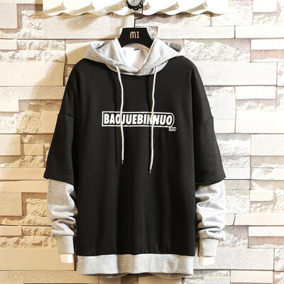 

Toponeto Mens Casual Letter Printed Long Sleeve Cotton Hoodies Pockets Top Sweatshirt