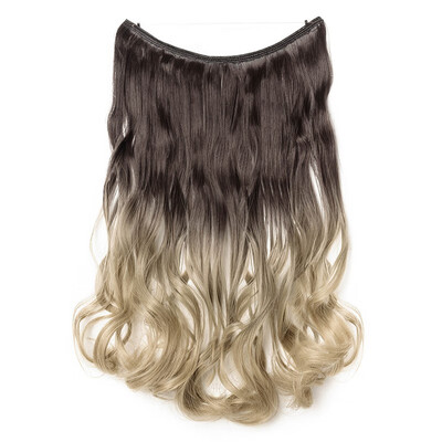 

Invisible Wire No Clips in Hair Extensions Secret Fish Line Hairpieces Silky Straight real natural Synthetic