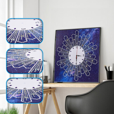 

Siaonvr 5D Special Diamond-Shaped Embroidery Wall Clock DIY Painting Diamond Cross Stitc