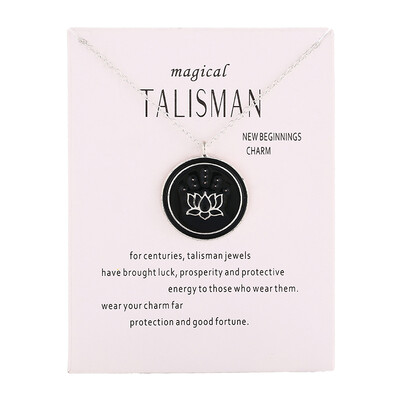 

Fashion Jewelry Magical Talisman Series Glaze Enamel Drop Lotus New Beginings Charm Pendant Necklace For Women