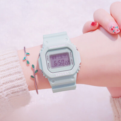 

Ice cream macaroon unicorn watch female ins wind avocado green matcha green sports Korean electronic watch