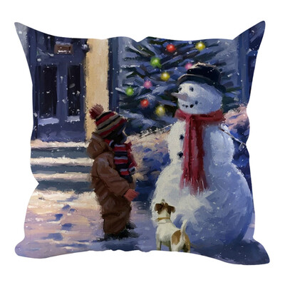 

Siaonvr Christmas Pillow Cover Pillowcases Decorative Sofa Cushion Cover Home Decoration