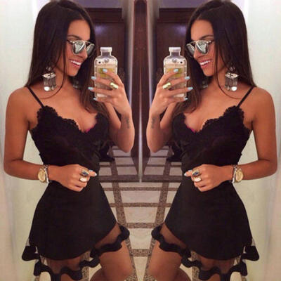 

Womens Summer Casual Sleeveless Evening Party Beach Dress Short Mini Dress