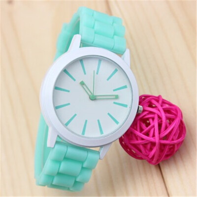 

Geneva watch ice cream candy color silicone belt simple hollow pointer male&female students couple quartz watch