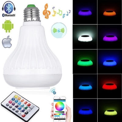 

E27 Bluetooth Control Smart Music Audio Speaker LED RGB Color Bulb Light Lamp