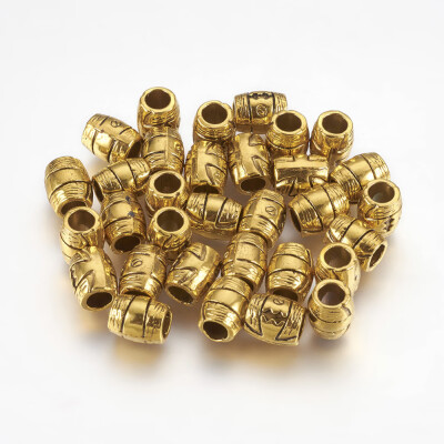 

Tibetan Style Alloy Barrel European Beads Large Hole Beads Lead Free Antique Golden 9x75mm Hole 4mm