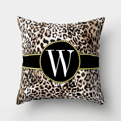 

Toponeto English Alphabet Pillow Print Cushion Flower Pillowcase Cover Room Decoration