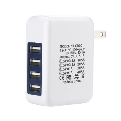 

〖Follure〗4 Port USB Charging Station Adapter Charger Universal AC Power Socket White nu