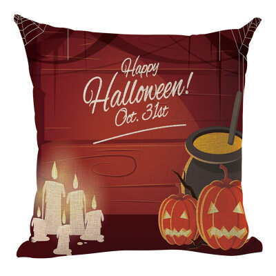 

Halloween Multi Designs Decorative Throw Pillow Cover Flax Square Pillow Case Witch for Home Bar Halloween Hot Selling Supplies