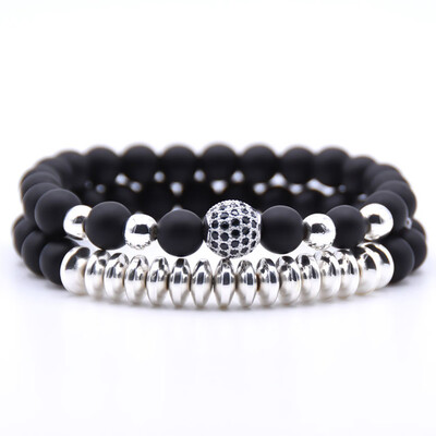 

Lava Stone Bracelet Women Men Natural Stone Lava Rock Bracelet Handmade Matte Black Beaded Bracelets