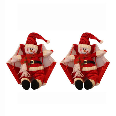 

Toponeto 2PC Santa Claus Snowman In Parachute Christmas Tree Hanging Ornament Decoration