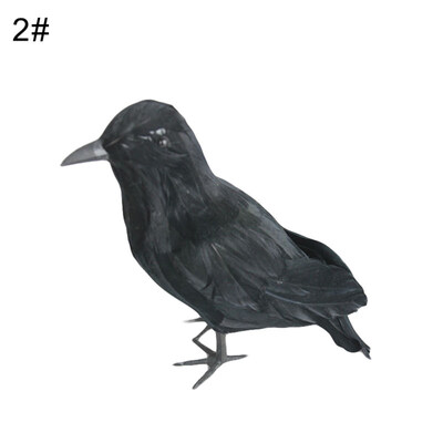 

Realistic Feathered Crows Raven Model Halloween Prop Home Garden Yard Decor