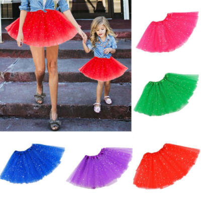 

Mother Daughter Matching Dress Skirt Clothes Women Girl Tulle Tutu Short Dress