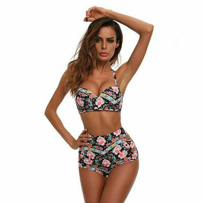 

Womens High Waist Floral Bikini Set Push Up Swimsuit Bathing Suit Summer Beach Swimwear Suit