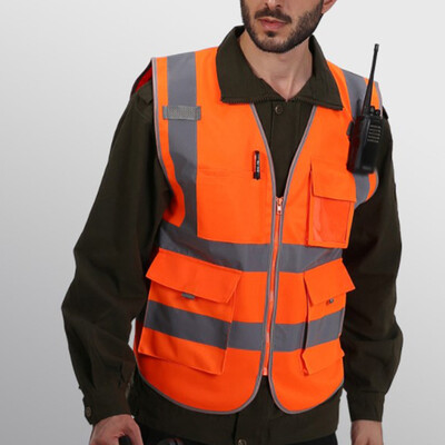 

Unisex High Visibility Reflective Multi Pockets Outdoor Work Safety Vest