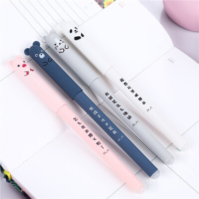 

Siaonvr 4 x Cute Kawaii Cartoon Cat Gel Ink Pen Ballpoint 035mm Blue Ink Student Pens