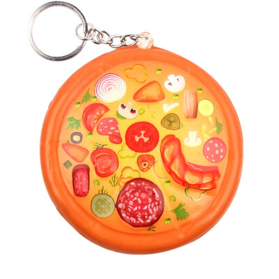 

Siaonvr Cute Pizza Stress Reliever Keychain Scented Super Slow Rising Squeeze Toy