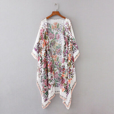 

Fashion Womens Loose Blouse Summer Boho Chiffon Coat Shawl Kimono Cardigan Tops