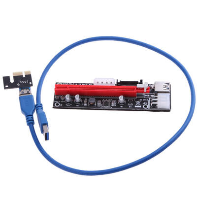 

PCI-E1X to 16X 4pin 6pin 15pin USB30 Mining Extender Card Adapter Cable