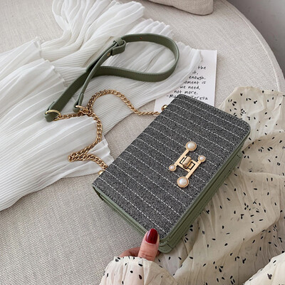 

Summer slung bag women 2019 new Joker chain texture shoulder bag fashion trends