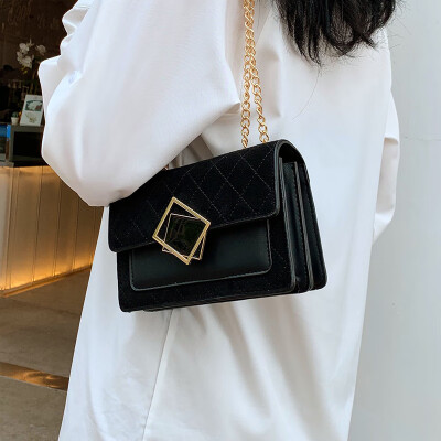 

Advanced sense bag handbags new 2019 fashion scrub shoulder bag ocean Messenger bag wild ins chain bag