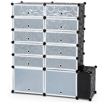 

DIY 13 Cube 24 Pair Space Saving Portable Shoe Storage Cabinet