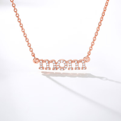 

Fashion Letter Mom Crystal Charms Necklace Love Gold Color Chain Necklaces For Women Femme Bijoux Mothers Day Birthday Gift