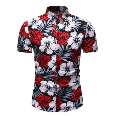 

Mens Shirt Summer Fashionable Casual Floral Printed Short Sleeve Shirts