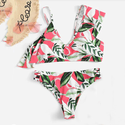 

Roseonmyhand Women Girls Bikini Set Underwire Padded Sexy Beach Floral Suit Bodycon Swimwear