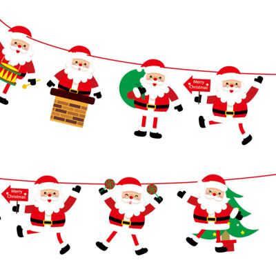 

Gobestart Christmas Paperboard Pennant Flags Banners Hanging Buntings Garland Banner