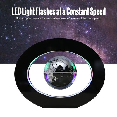 

Magnetic Levitation Floating Globe with Colored LED Lights Anti Gravity Magnetic Levitation Rotating World Map for Children Gift D