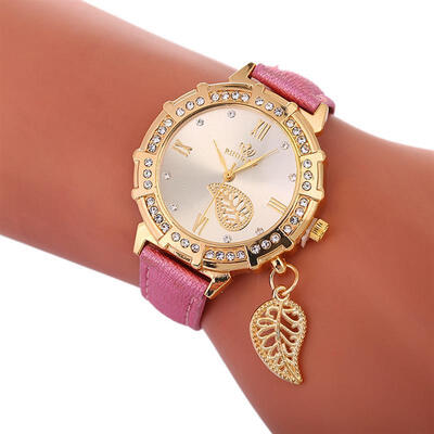

2019 Fashion Women Luxury Watch New Design Pendant Clock Leather Band Quartz Wristwatch Lady Female Diamond Watches Reloj Mujer