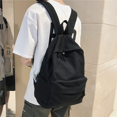 

Ins Wind Bag Female Korean High School Student Chao Brand Simple Canvas Ancient Feeling Backpack Backpack Backpack for Male Campus