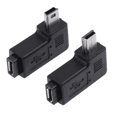 

2pcs 90 Degree Micro USB Female to Mini USB Male Adapter Connector