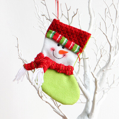 

Gobestart Christmas Gift Candy Bag Christmas Santa Claus Snowman Sock Decor Bag Gift