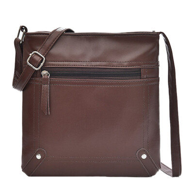 

Retro Women Solid Color Zip Envelope Shoulder Bag Faux Leather Crossbody Pouch